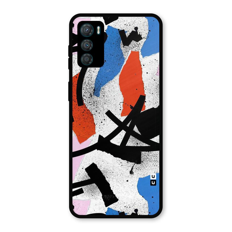 Coloured Abstract Art Metal Back Case for Moto G42