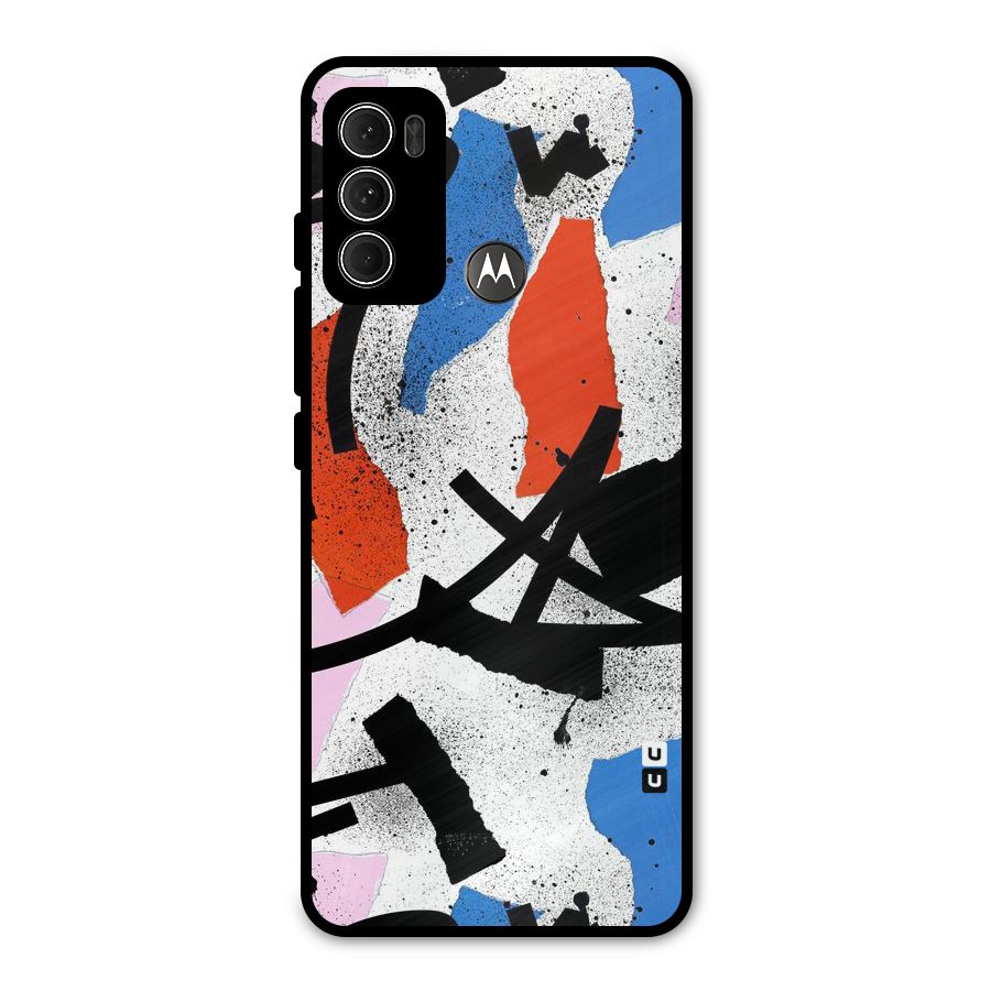 Coloured Abstract Art Metal Back Case for Moto G60