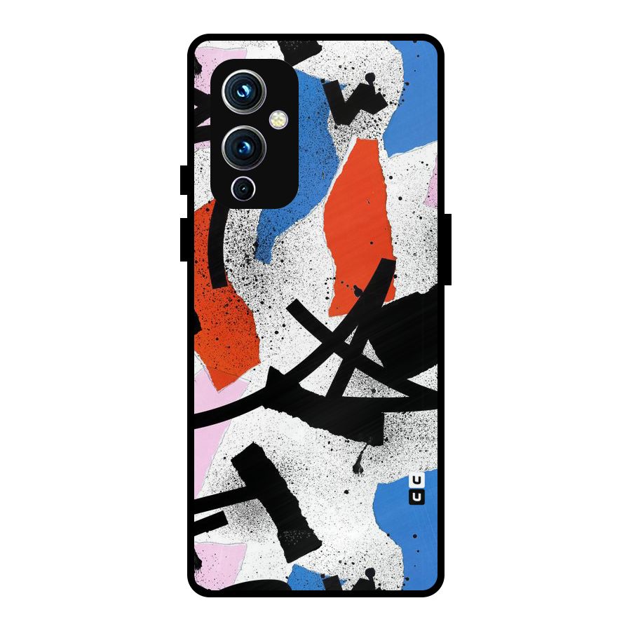 Coloured Abstract Art Metal Back Case for OnePlus 9