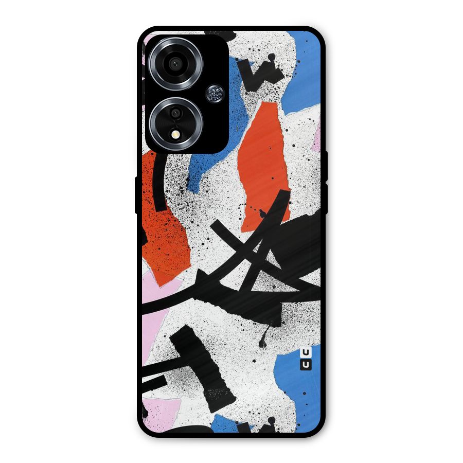 Coloured Abstract Art Metal Back Case for Oppo A59