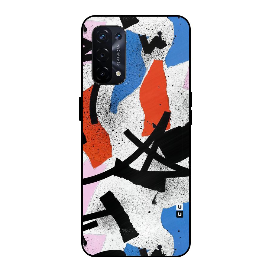 Coloured Abstract Art Metal Back Case for Oppo A74 5G