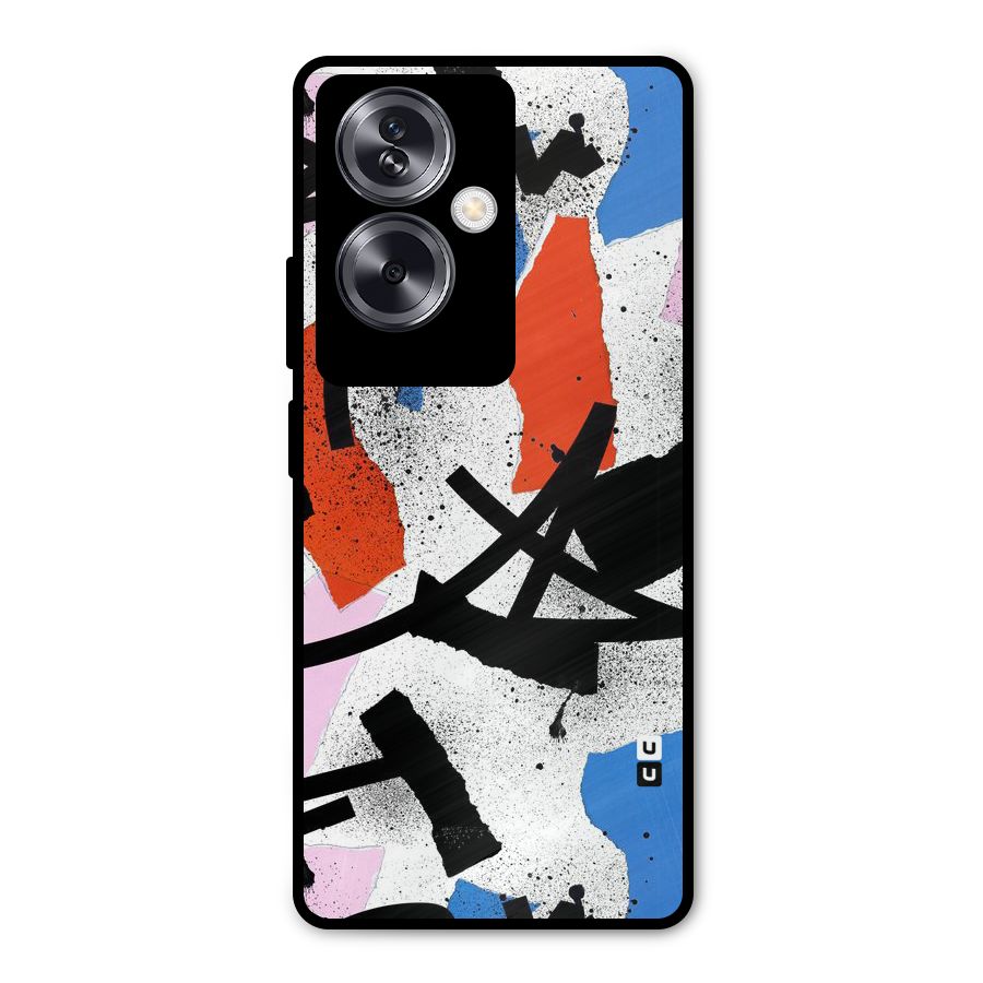 Coloured Abstract Art Metal Back Case for Oppo A79 5G