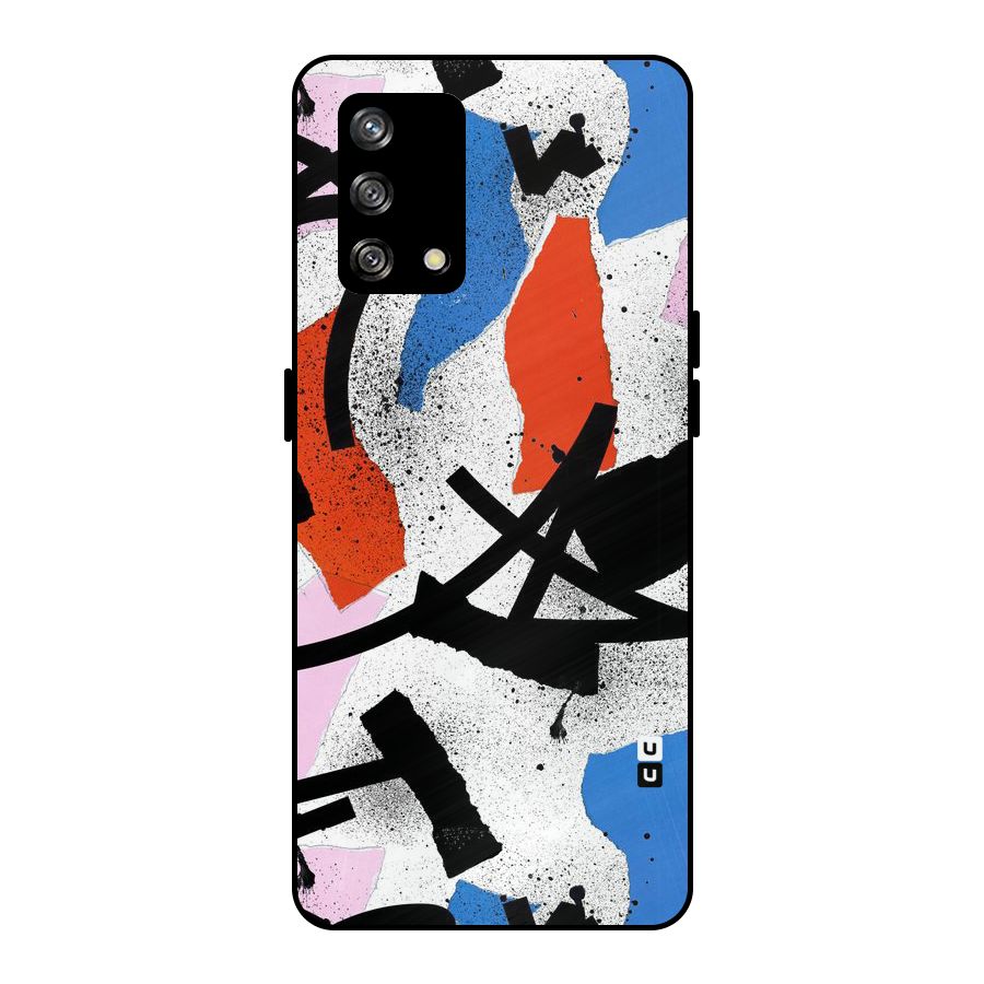 Coloured Abstract Art Metal Back Case for Oppo F19