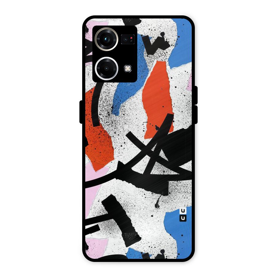 Coloured Abstract Art Metal Back Case for Oppo F21s Pro 4G