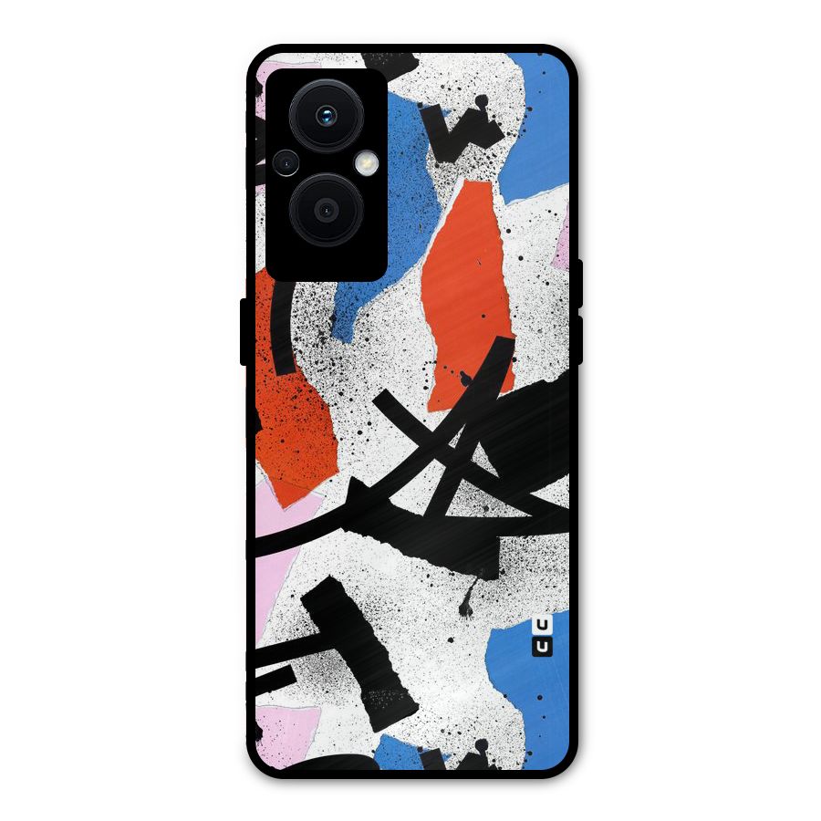 Coloured Abstract Art Metal Back Case for Oppo F21s Pro 5G