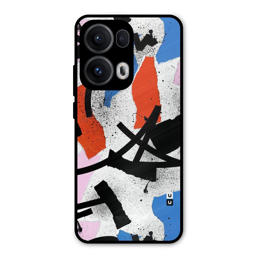 Coloured Abstract Art Metal Back Case for Oppo Reno13 Pro
