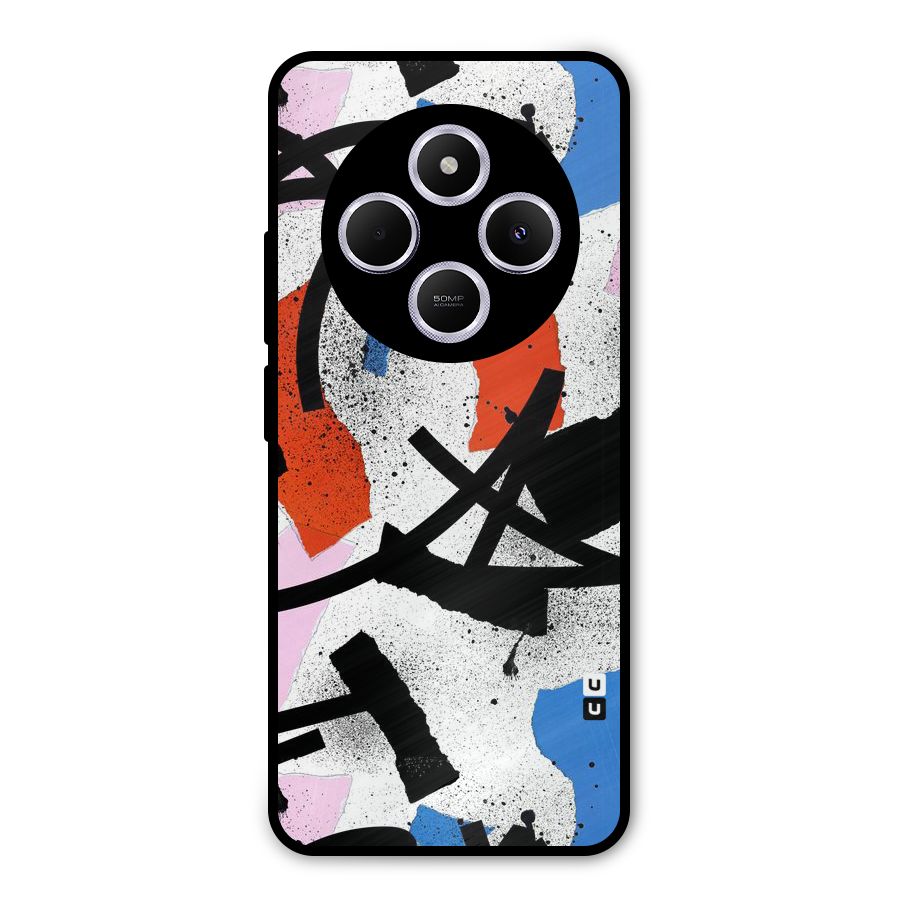 Coloured Abstract Art Metal Back Case for Poco M7