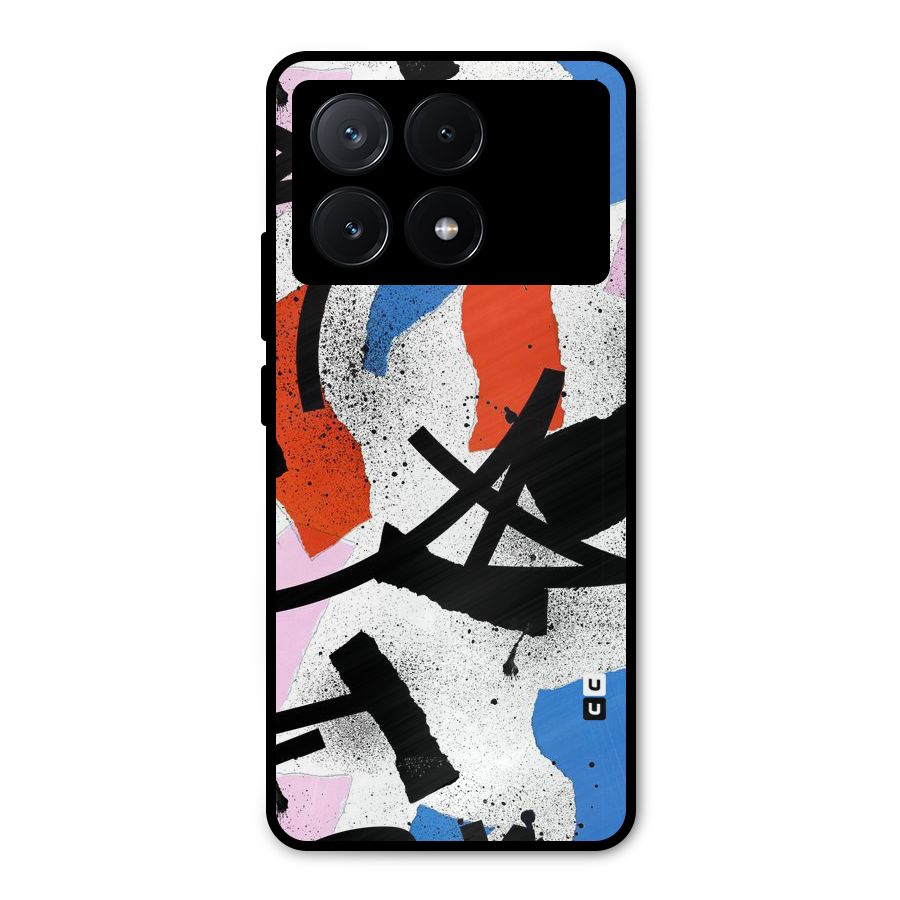 Coloured Abstract Art Metal Back Case for Poco X6 Pro