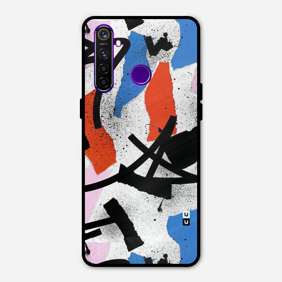 Coloured Abstract Art Metal Back Case for Realme 5 Pro