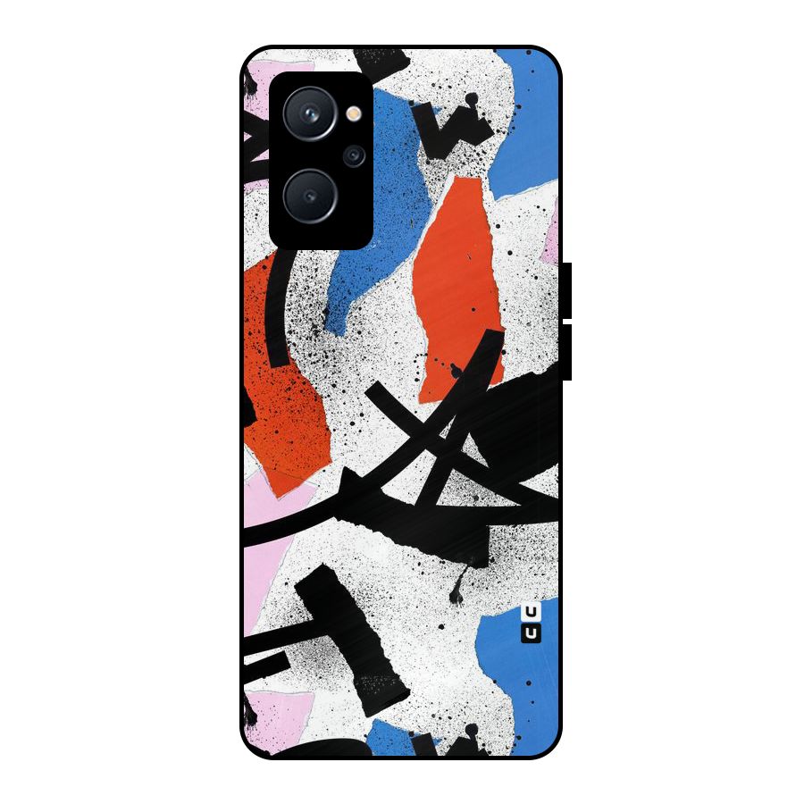 Coloured Abstract Art Metal Back Case for Realme 9i 5G