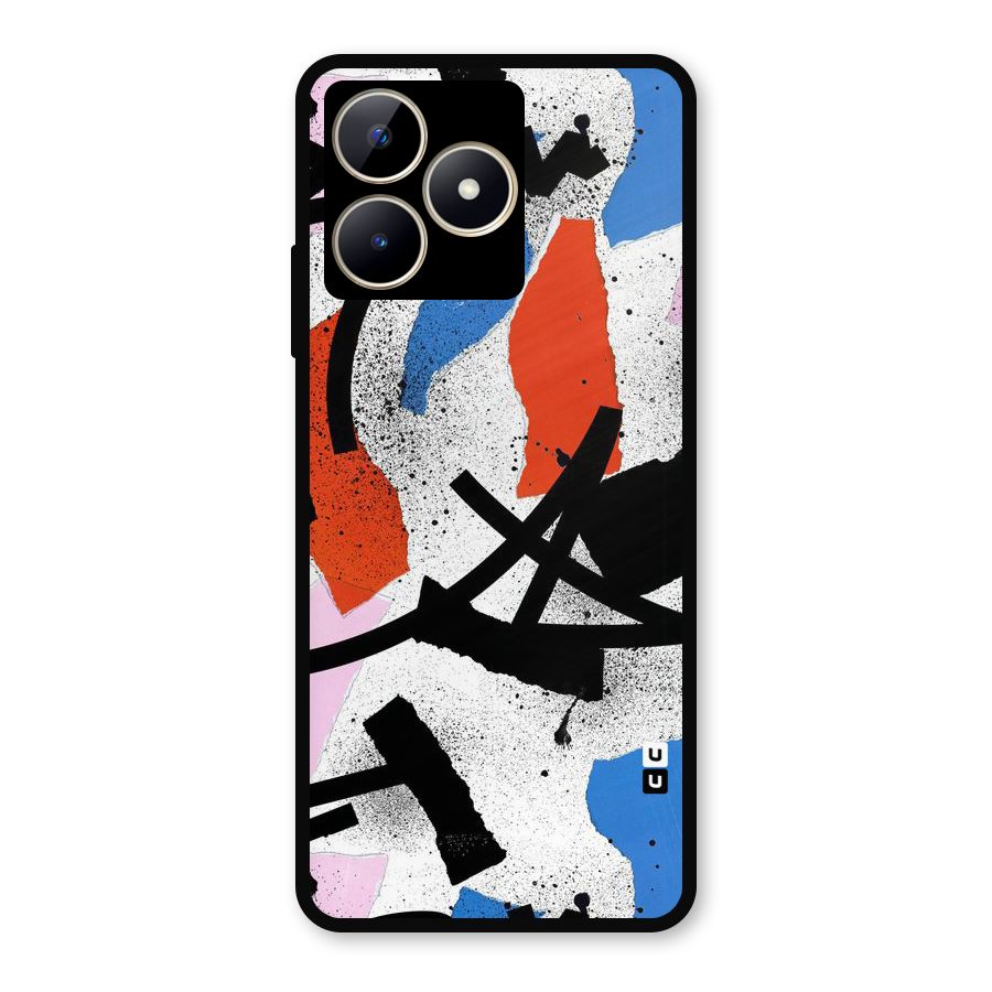 Coloured Abstract Art Metal Back Case for Realme C53