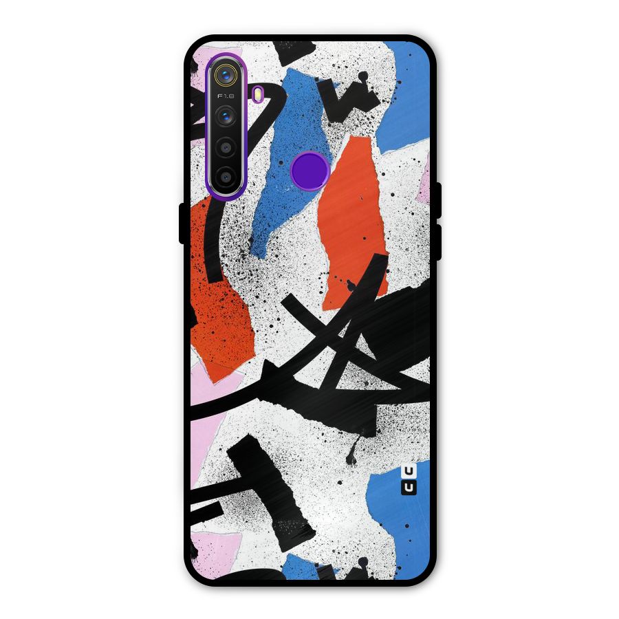 Coloured Abstract Art Metal Back Case for Realme Narzo 10