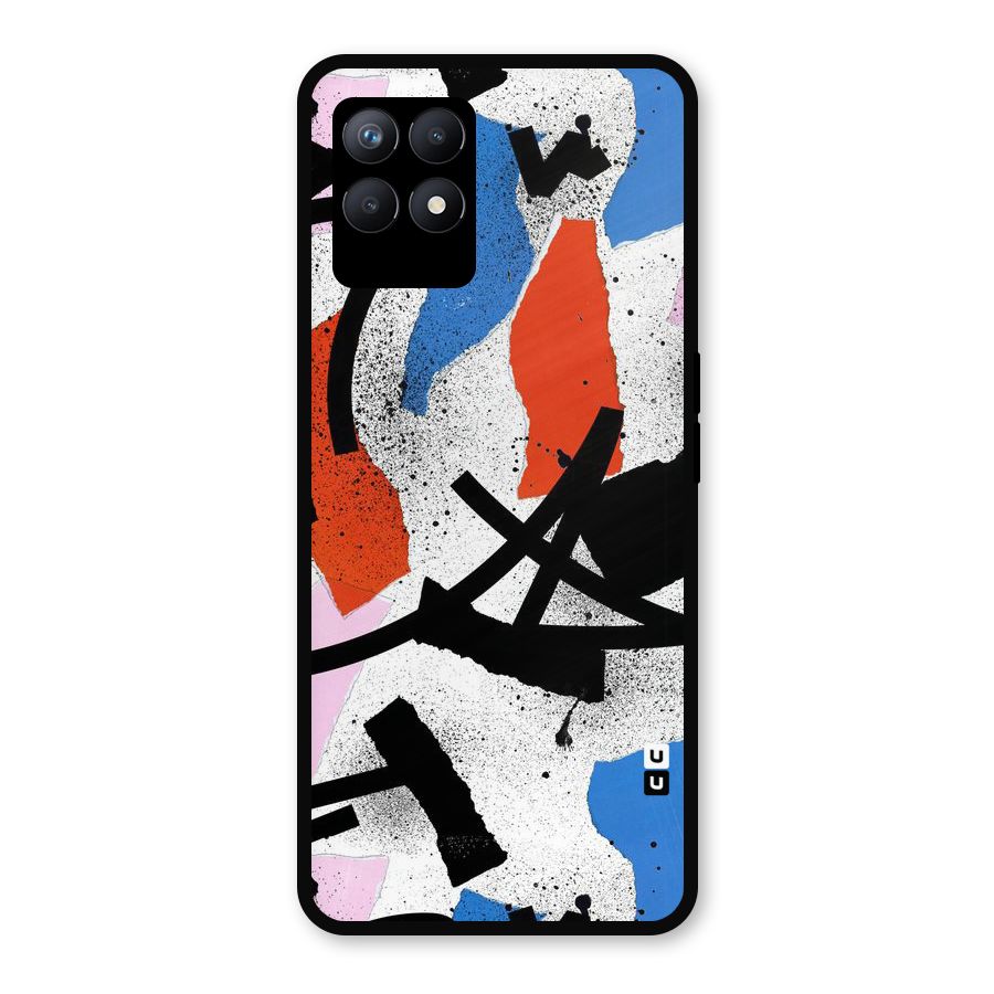 Coloured Abstract Art Metal Back Case for Realme Narzo 50