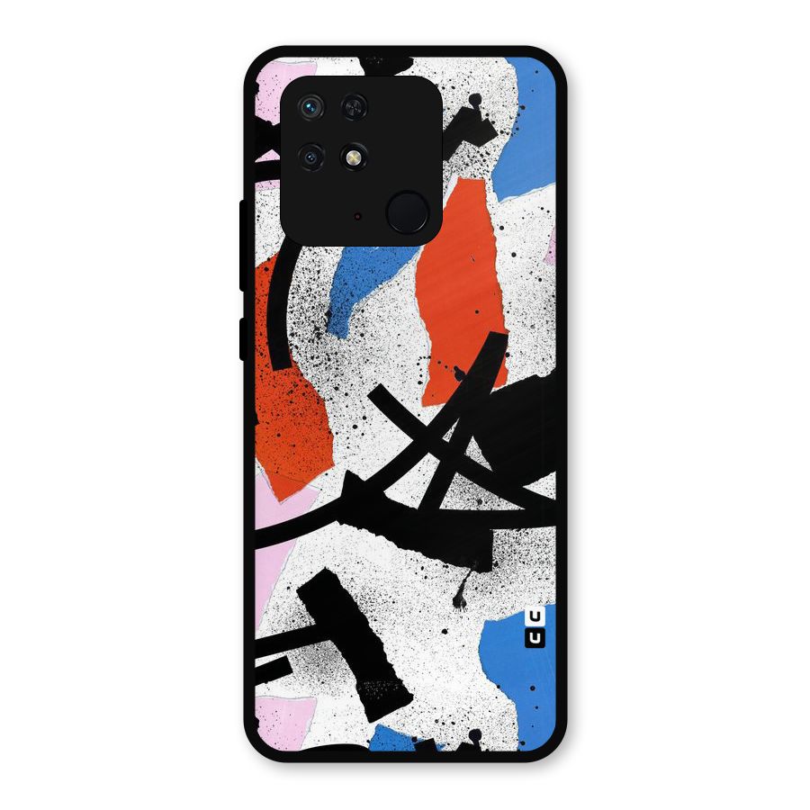 Coloured Abstract Art Metal Back Case for Redmi 10