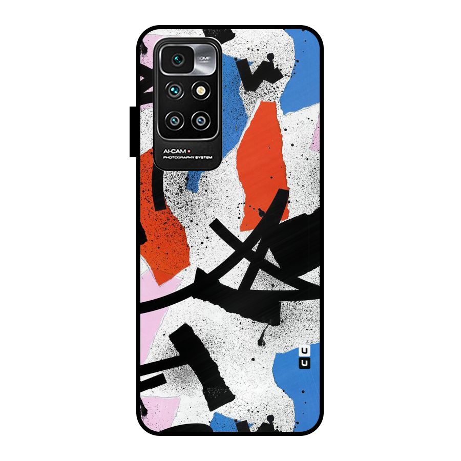 Coloured Abstract Art Metal Back Case for Redmi 10 Prime