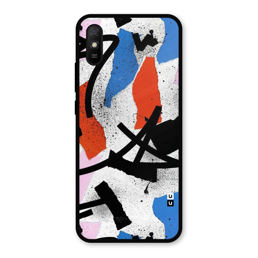 Coloured Abstract Art Metal Back Case for Redmi 9i