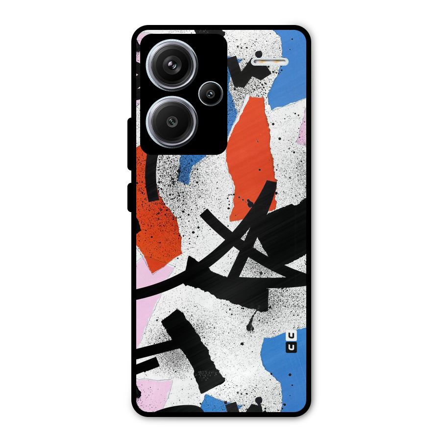 Coloured Abstract Art Metal Back Case for Redmi Note 13 Pro Plus