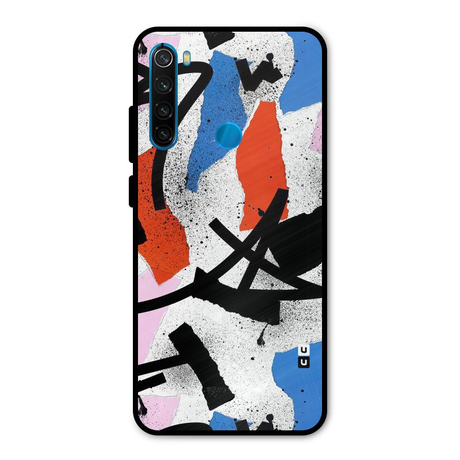 Coloured Abstract Art Metal Back Case for Redmi Note 8