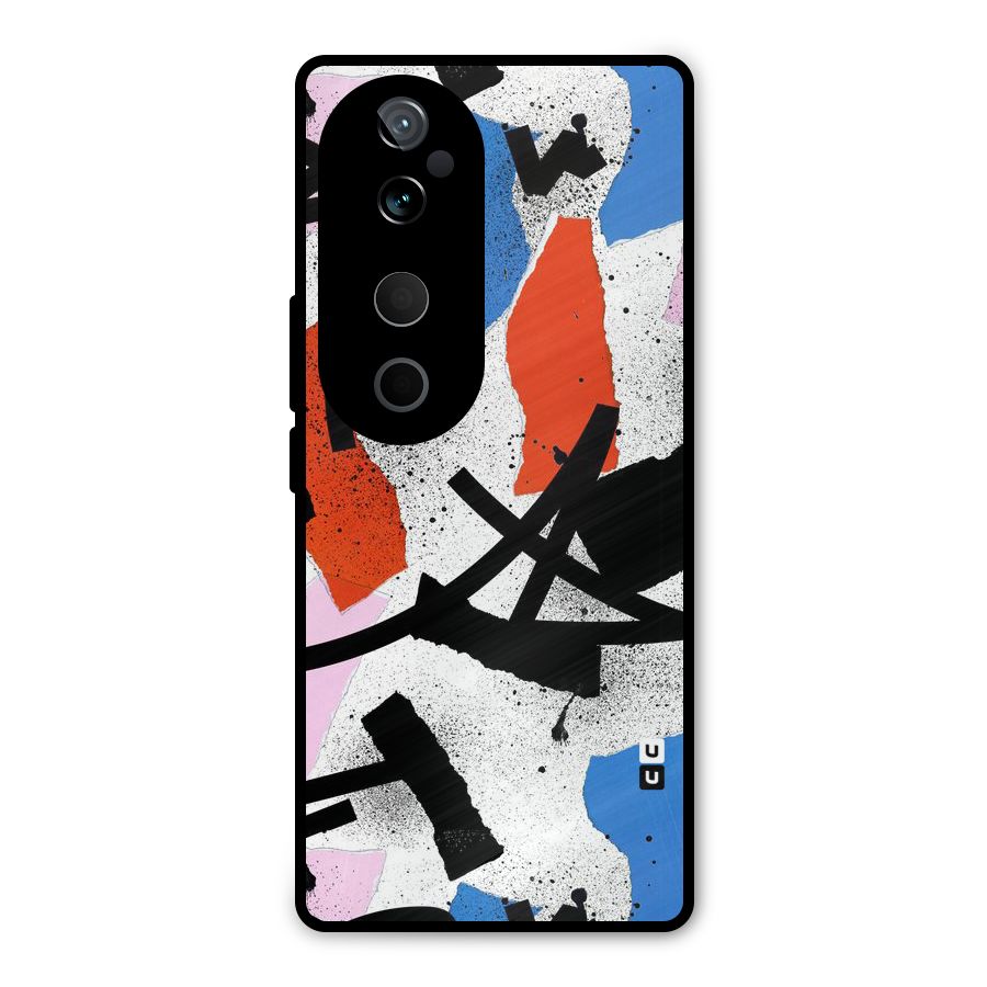 Coloured Abstract Art Metal Back Case for Vivo T3 Ultra