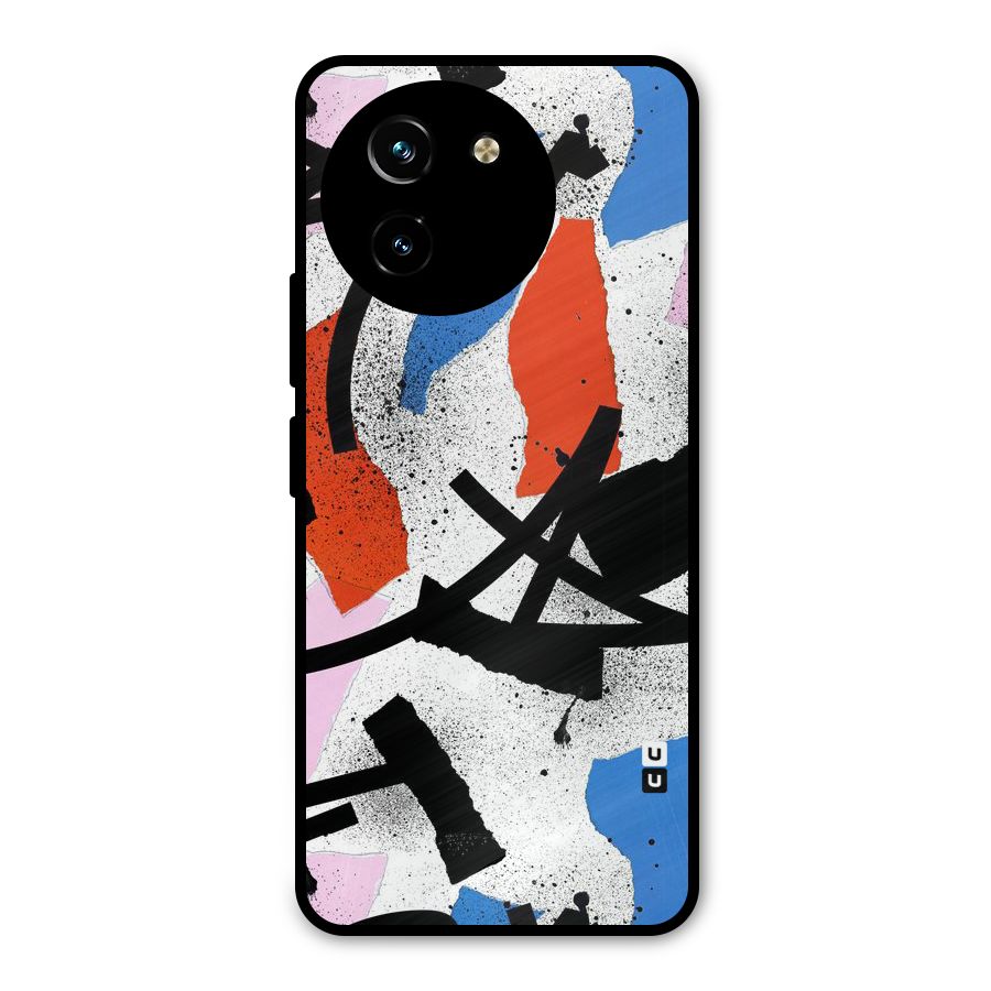 Coloured Abstract Art Metal Back Case for Vivo T3x