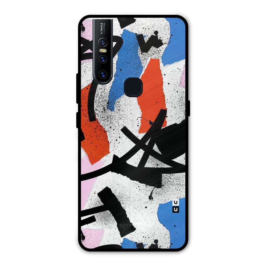 Coloured Abstract Art Metal Back Case for Vivo V15