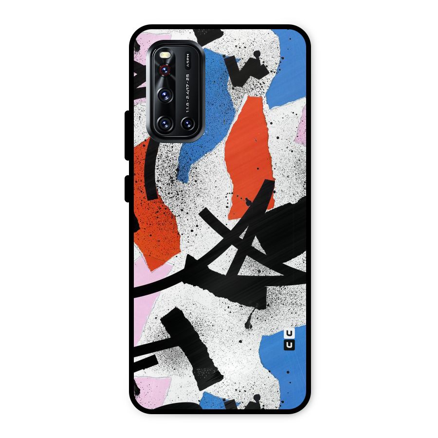 Coloured Abstract Art Metal Back Case for Vivo V19