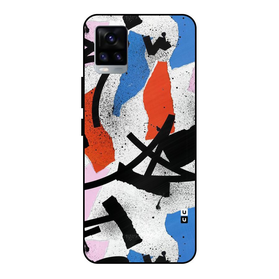 Coloured Abstract Art Metal Back Case for Vivo V20