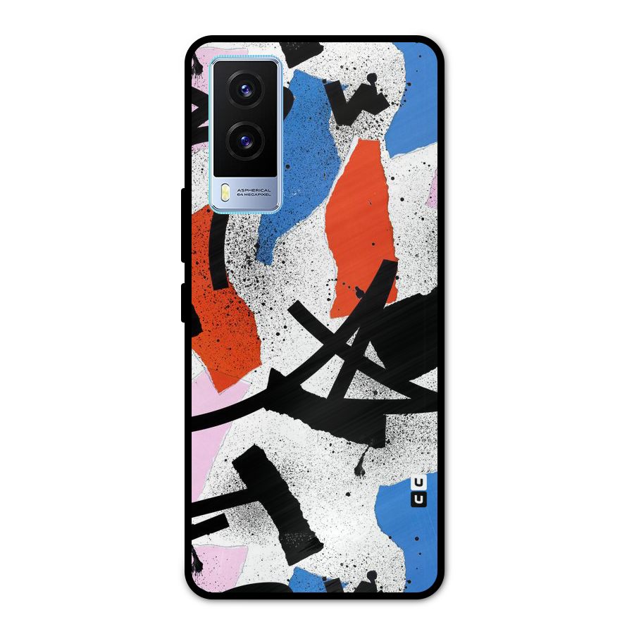 Coloured Abstract Art Metal Back Case for Vivo V21e 5G
