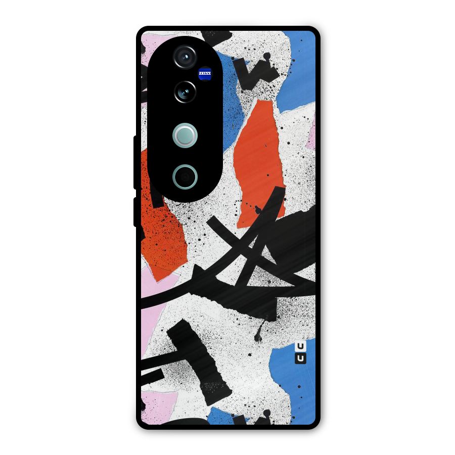 Coloured Abstract Art Metal Back Case for Vivo V40 Pro