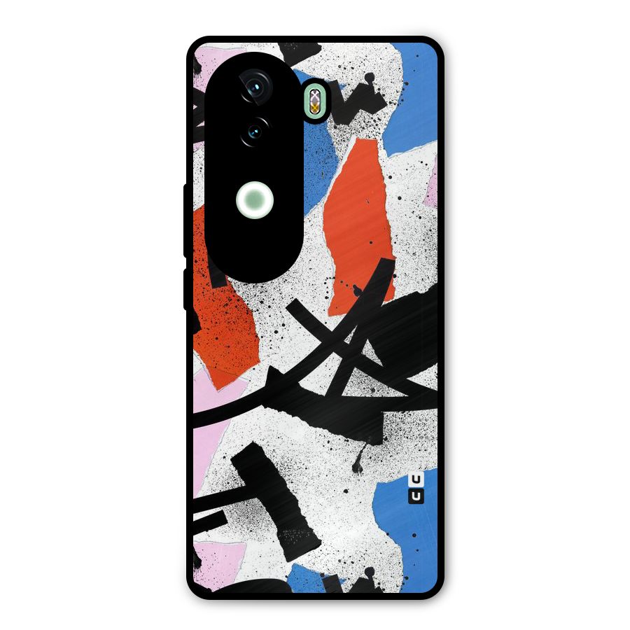 Coloured Abstract Art Metal Back Case for Vivo V40e