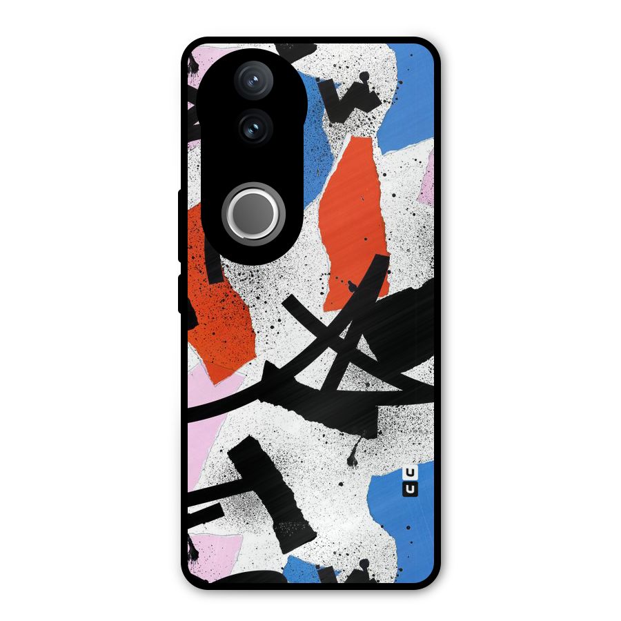 Coloured Abstract Art Metal Back Case for Vivo V50e