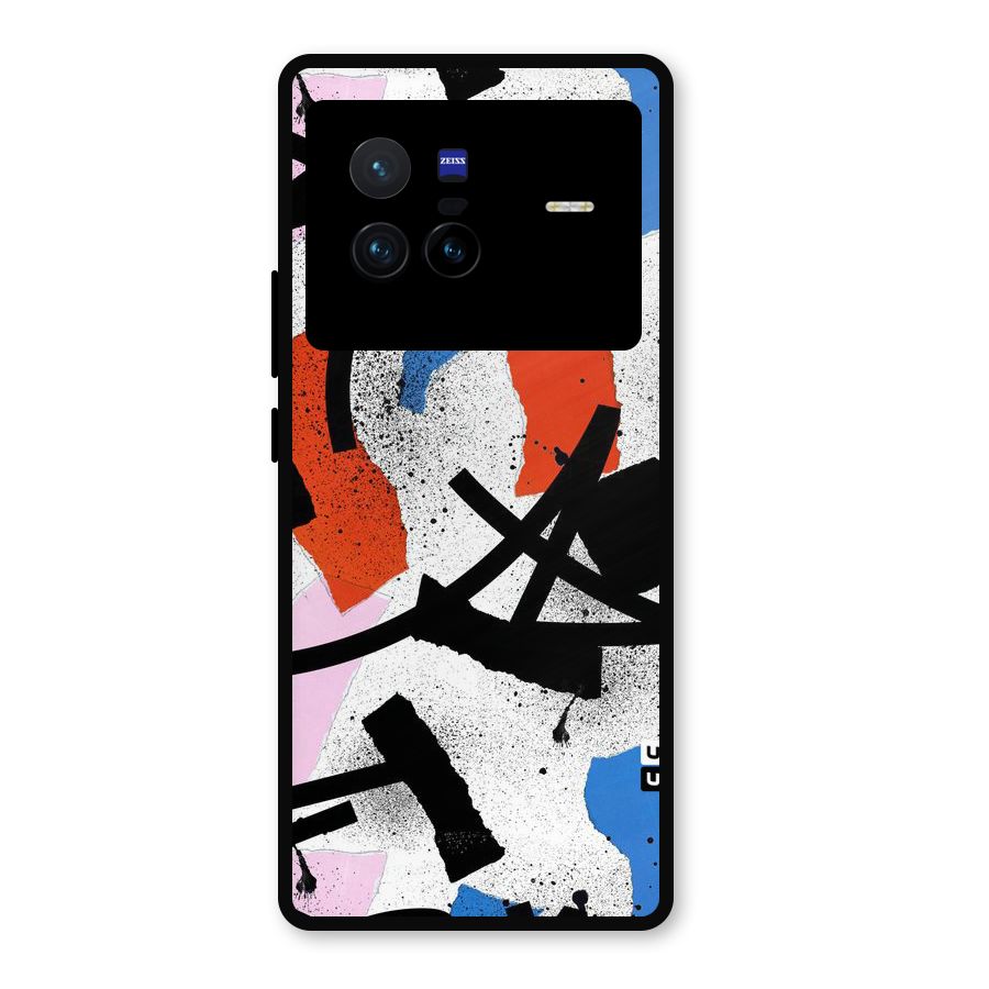 Coloured Abstract Art Metal Back Case for Vivo X80