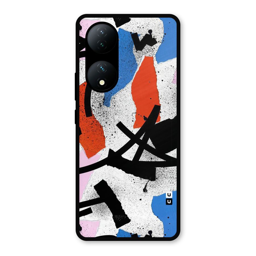 Coloured Abstract Art Metal Back Case for Vivo Y100