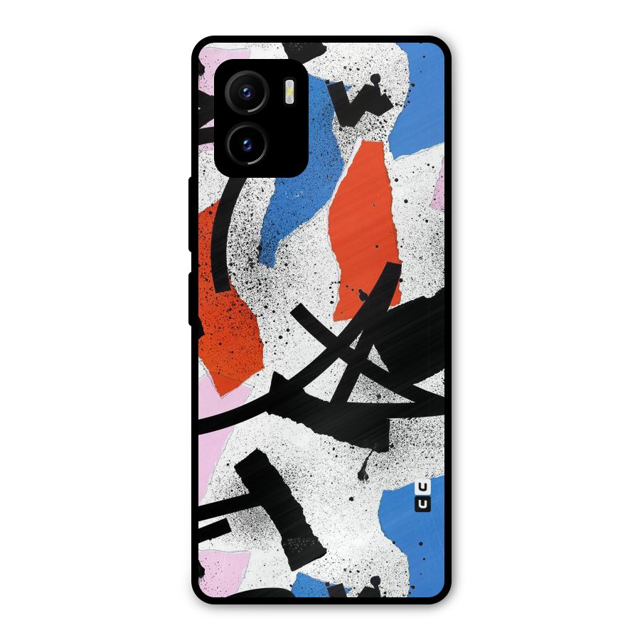 Coloured Abstract Art Metal Back Case for Vivo Y15s