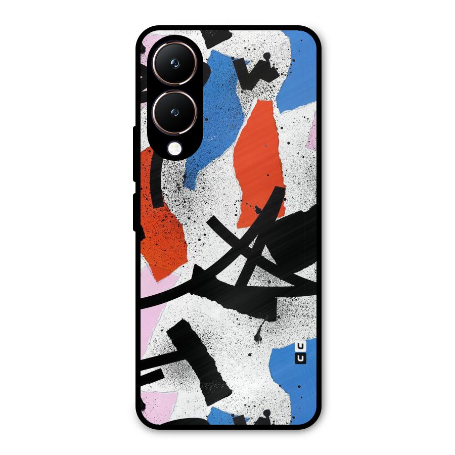Coloured Abstract Art Metal Back Case for Vivo Y28
