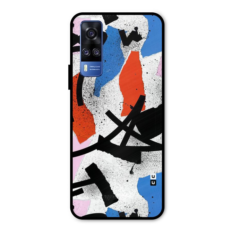 Coloured Abstract Art Metal Back Case for Vivo Y31