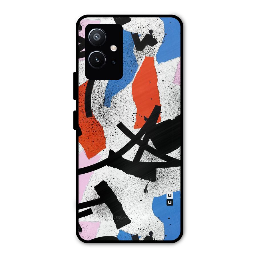 Coloured Abstract Art Metal Back Case for Vivo Y75 5G