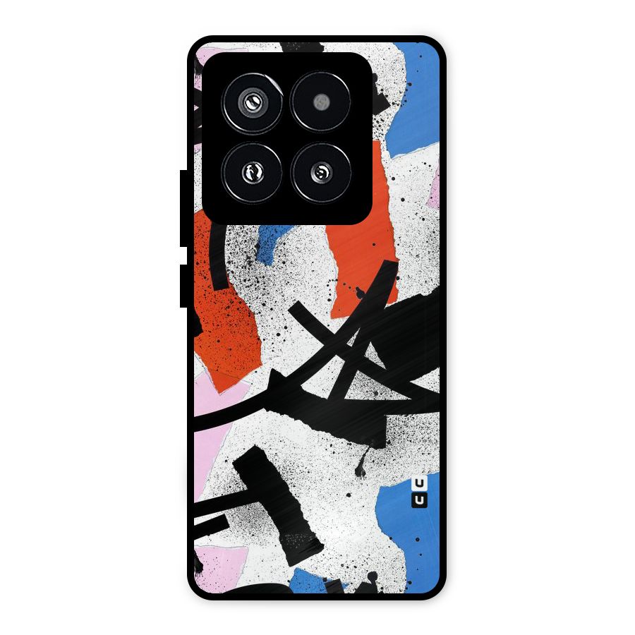 Coloured Abstract Art Metal Back Case for Xiaomi 14 Pro