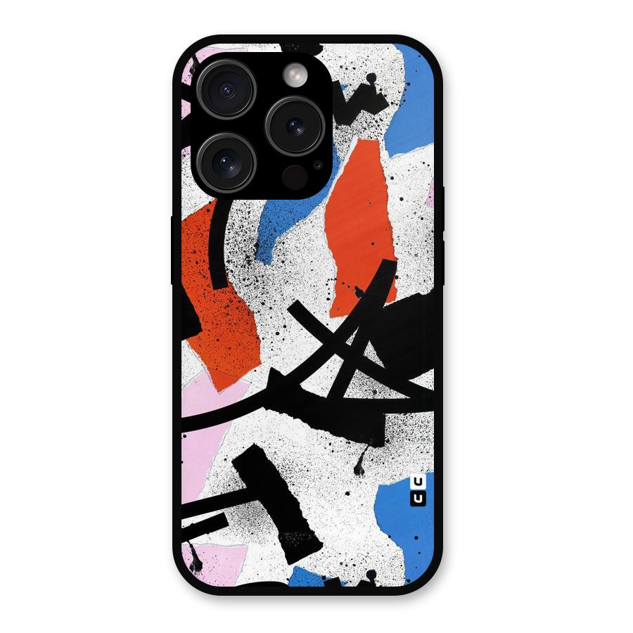 Coloured Abstract Art Metal Back Case for iPhone 15 Pro