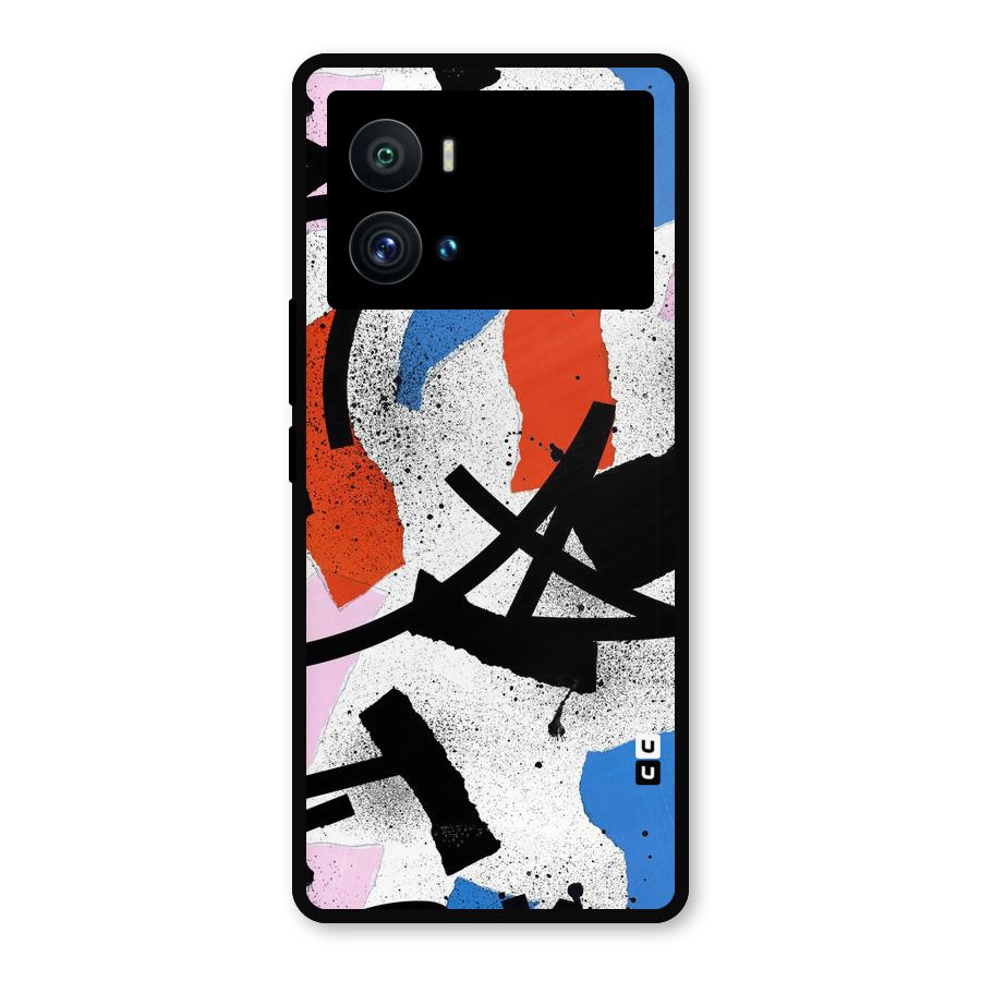Coloured Abstract Art Metal Back Case for iQOO 9 Pro