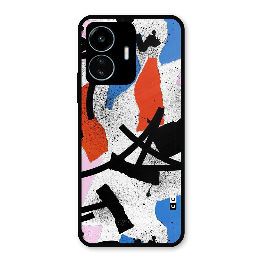 Coloured Abstract Art Metal Back Case for vivo iQOO Z6 Lite 5G