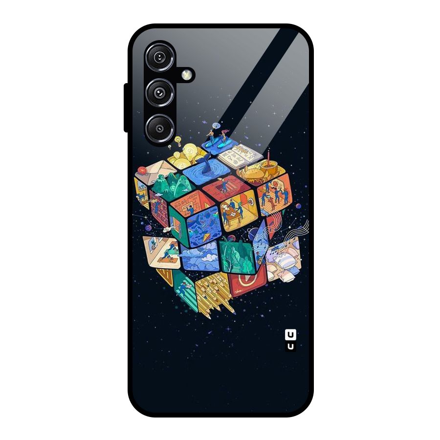 Coloured Rubic Glass Back Case for Galaxy M34 5G