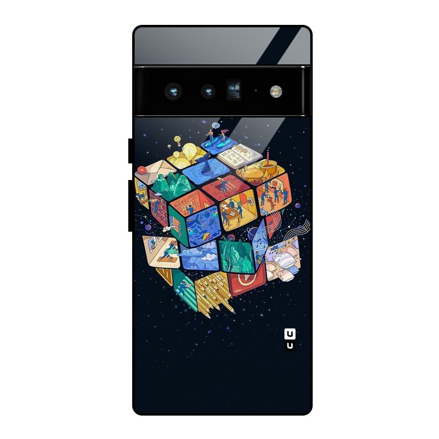 Coloured Rubic Glass Back Case for Google Pixel 6 Pro