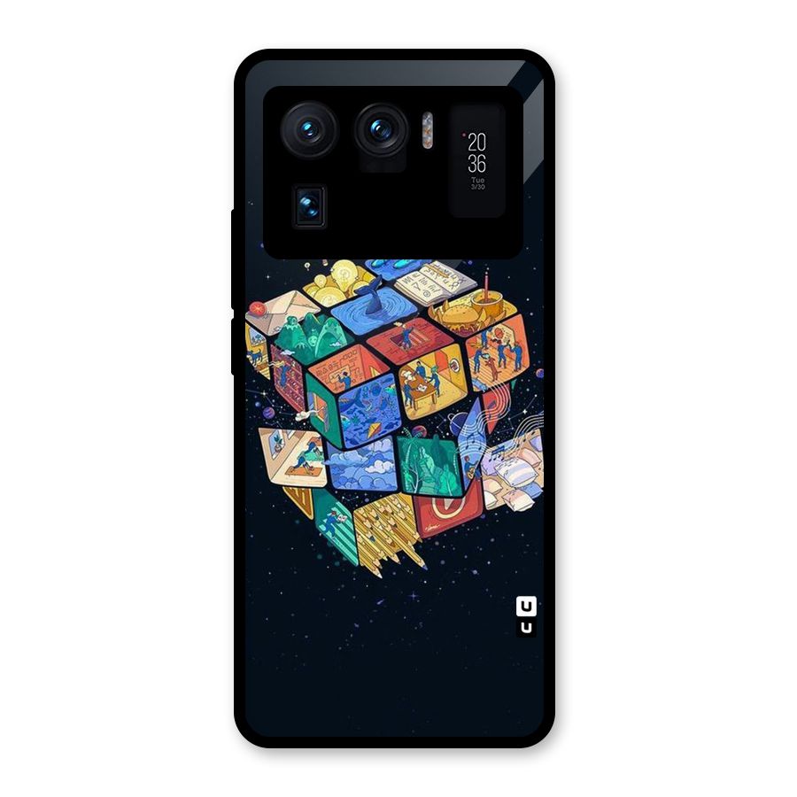 Coloured Rubic Glass Back Case for Mi 11 Ultra