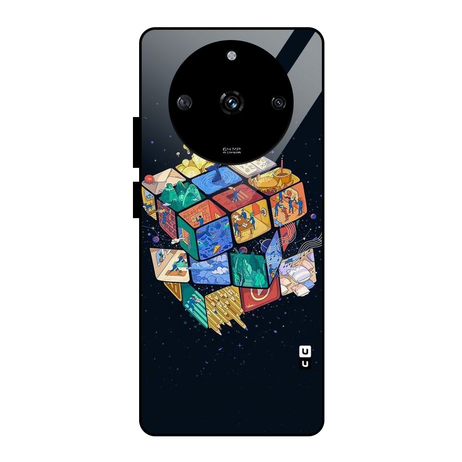 Coloured Rubic Glass Back Case for Realme Narzo 60 5G