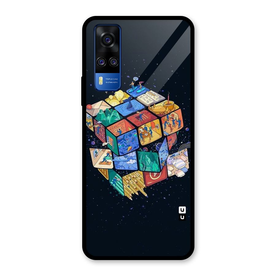 Coloured Rubic Glass Back Case for Vivo Y31