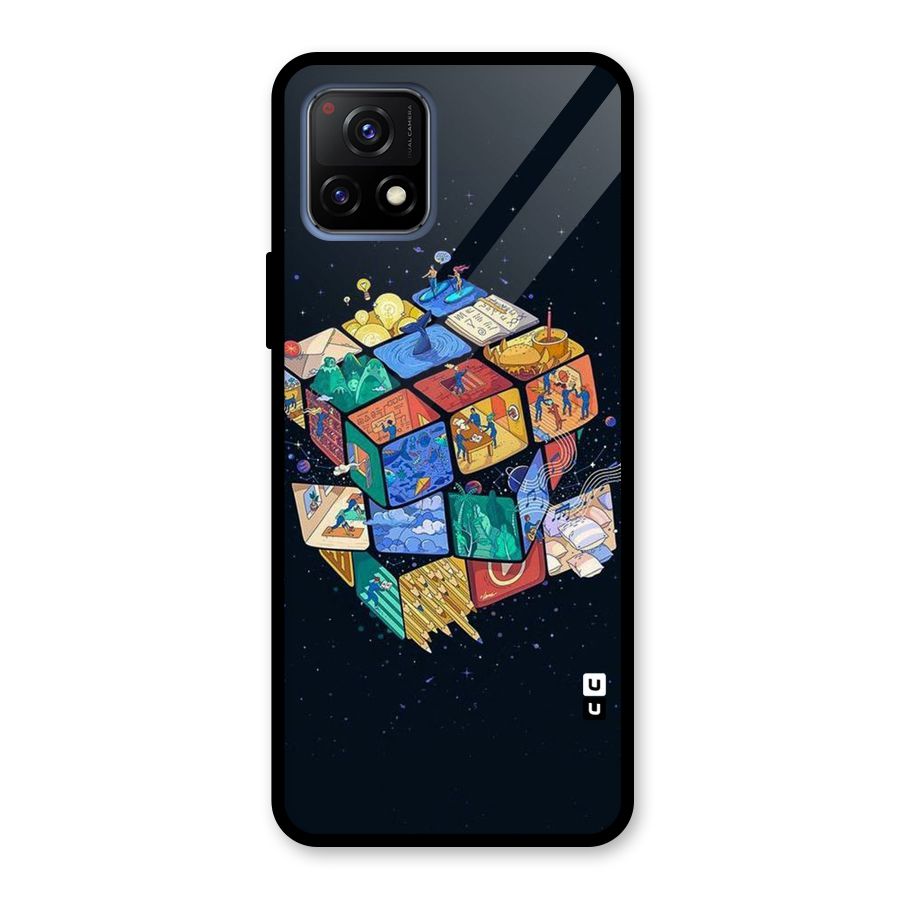 Coloured Rubic Glass Back Case for Vivo Y72 5G