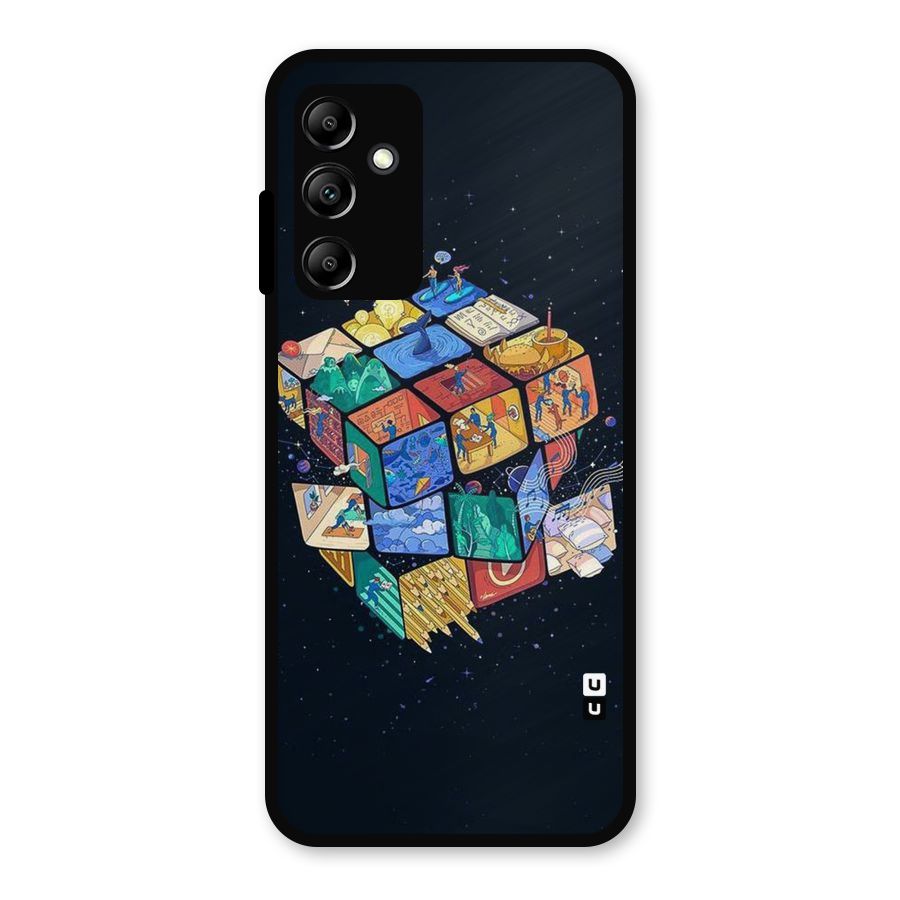 Coloured Rubic Metal Back Case for Galaxy A14 5G