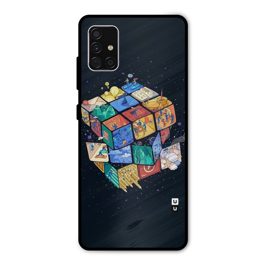 Coloured Rubic Metal Back Case for Galaxy A51
