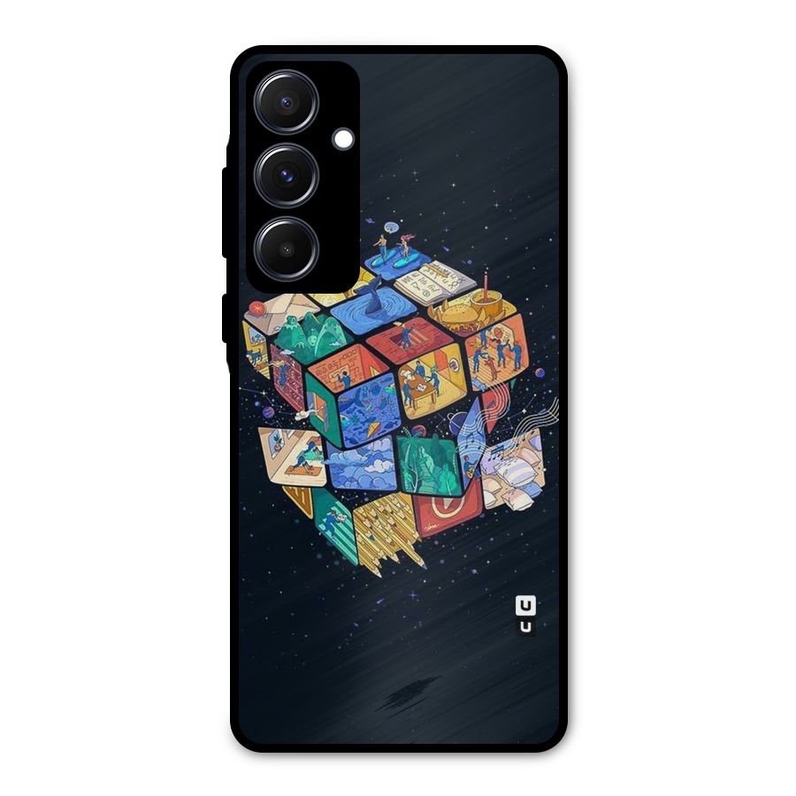 Coloured Rubic Metal Back Case for Galaxy A55